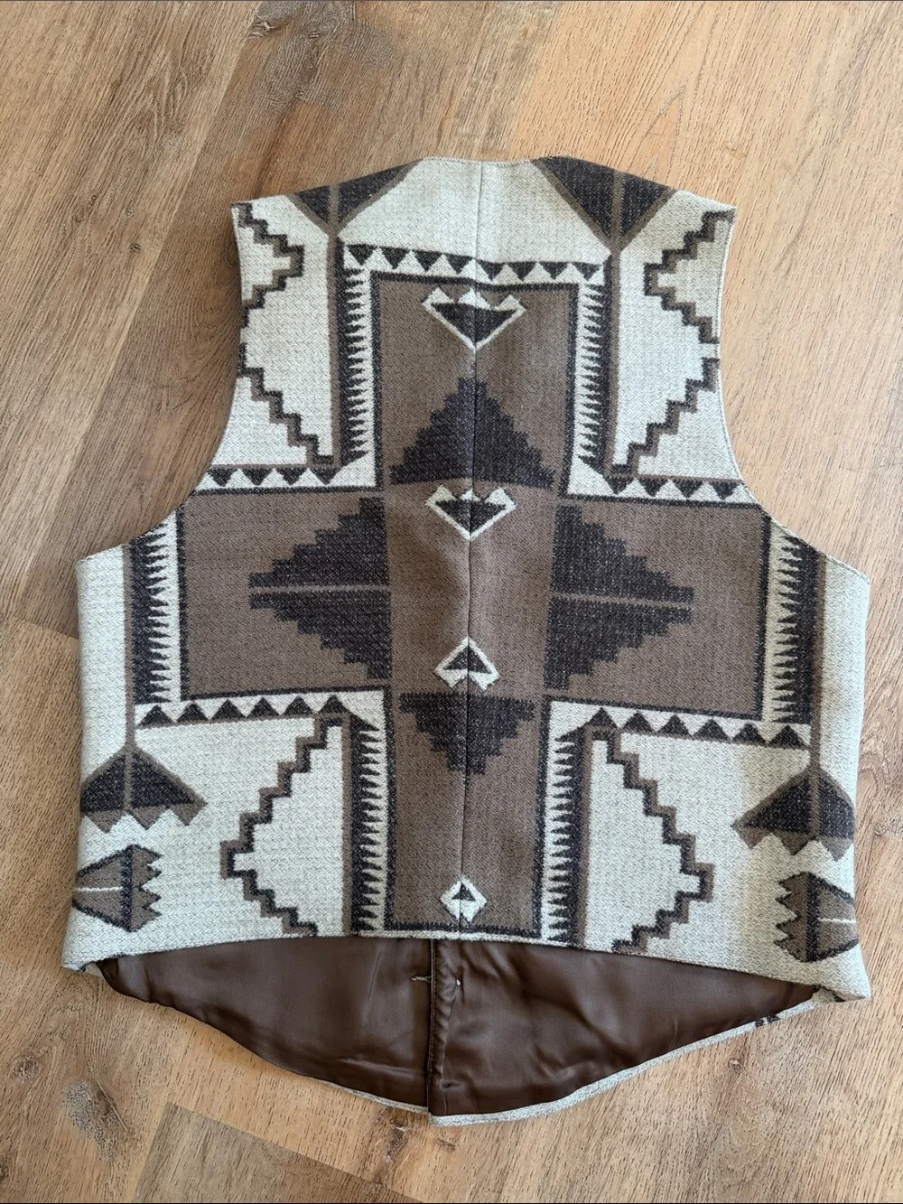 Pendleton Brown & Cream Geometric Wool Vest